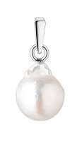 Perlenanhänger Akoya-Perle weiß 7-8 mm, rhodiniertes 925er Silber, Gaura Pearls, Estland